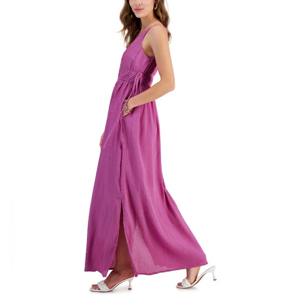 Taylor Women's Sleeveless V-Neck Side-Slit Orchid Stretch Maxi Dress Size XS - Picture 3 of 15